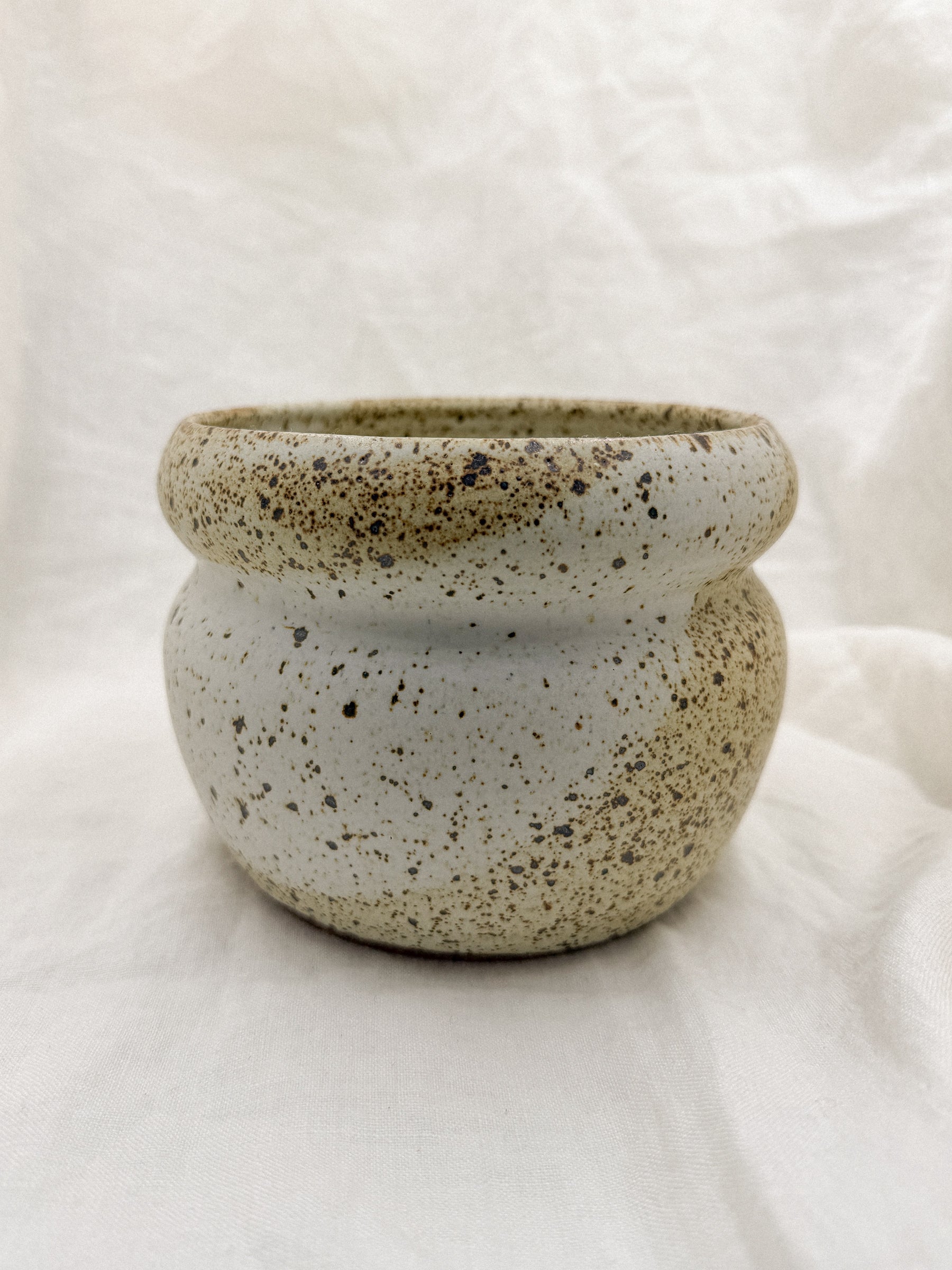 speckled planter pot Speckled Stoneware Wavy Vessel/Planter 1