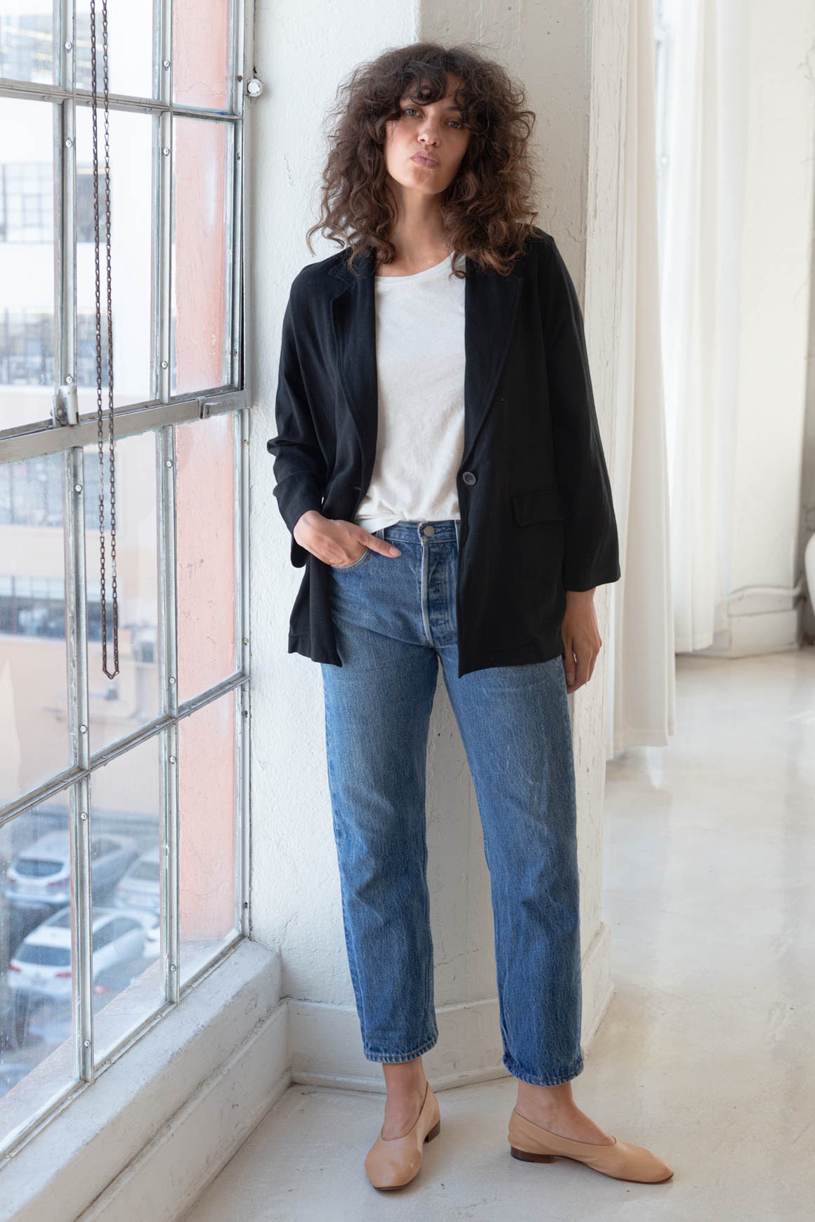 Linen Brea Black Jacket | Rachel Pally