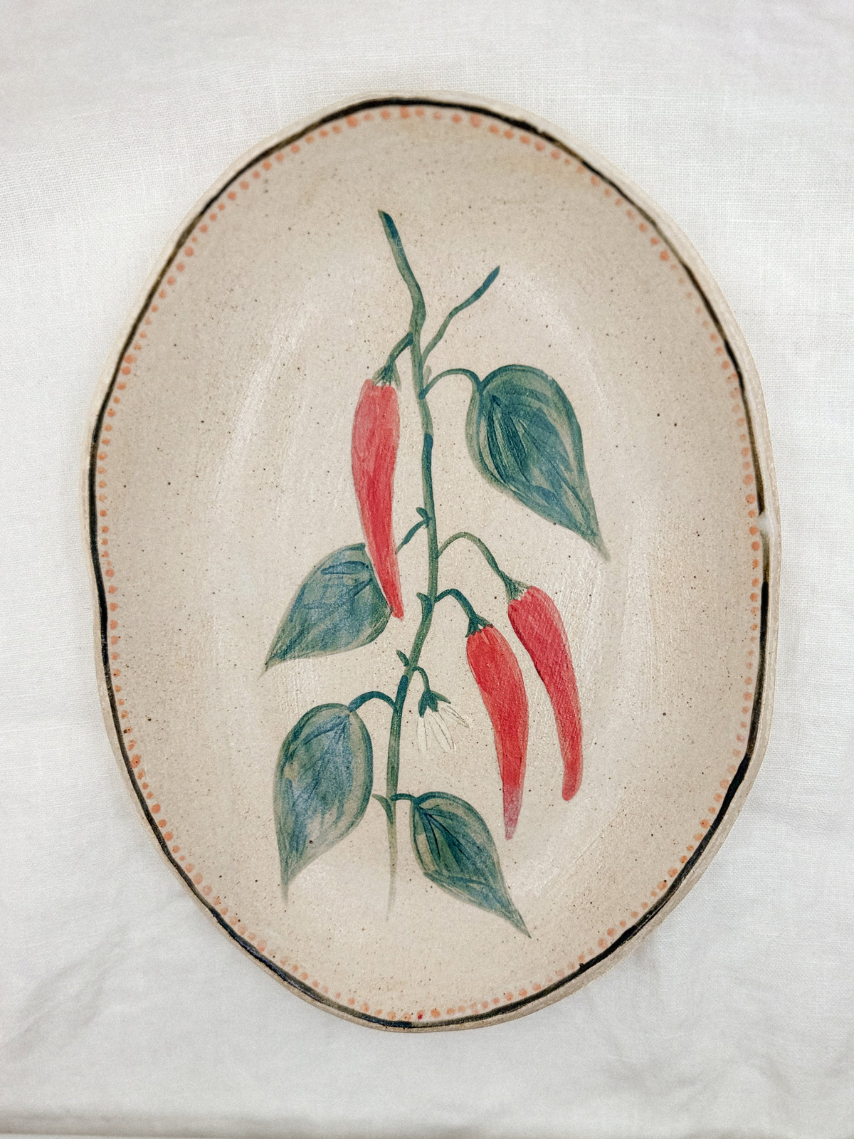 10” Oval Chili Pepper Bowl