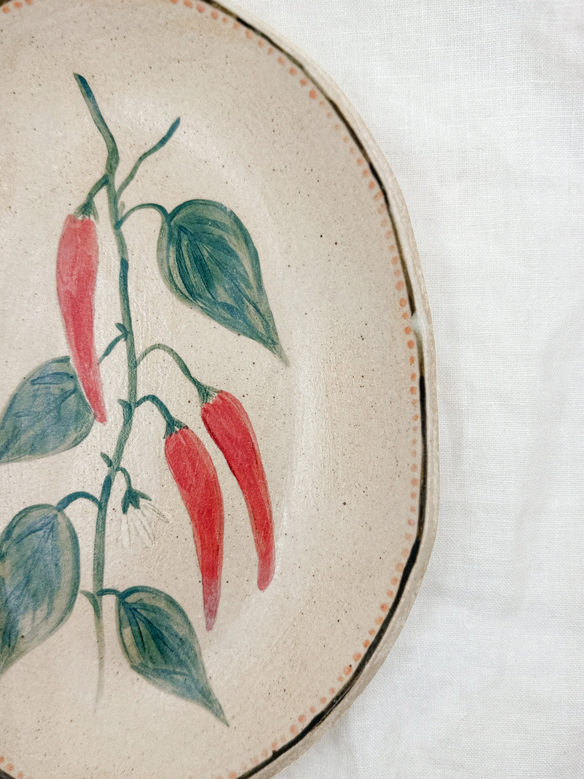 10” Oval Chili Pepper Bowl