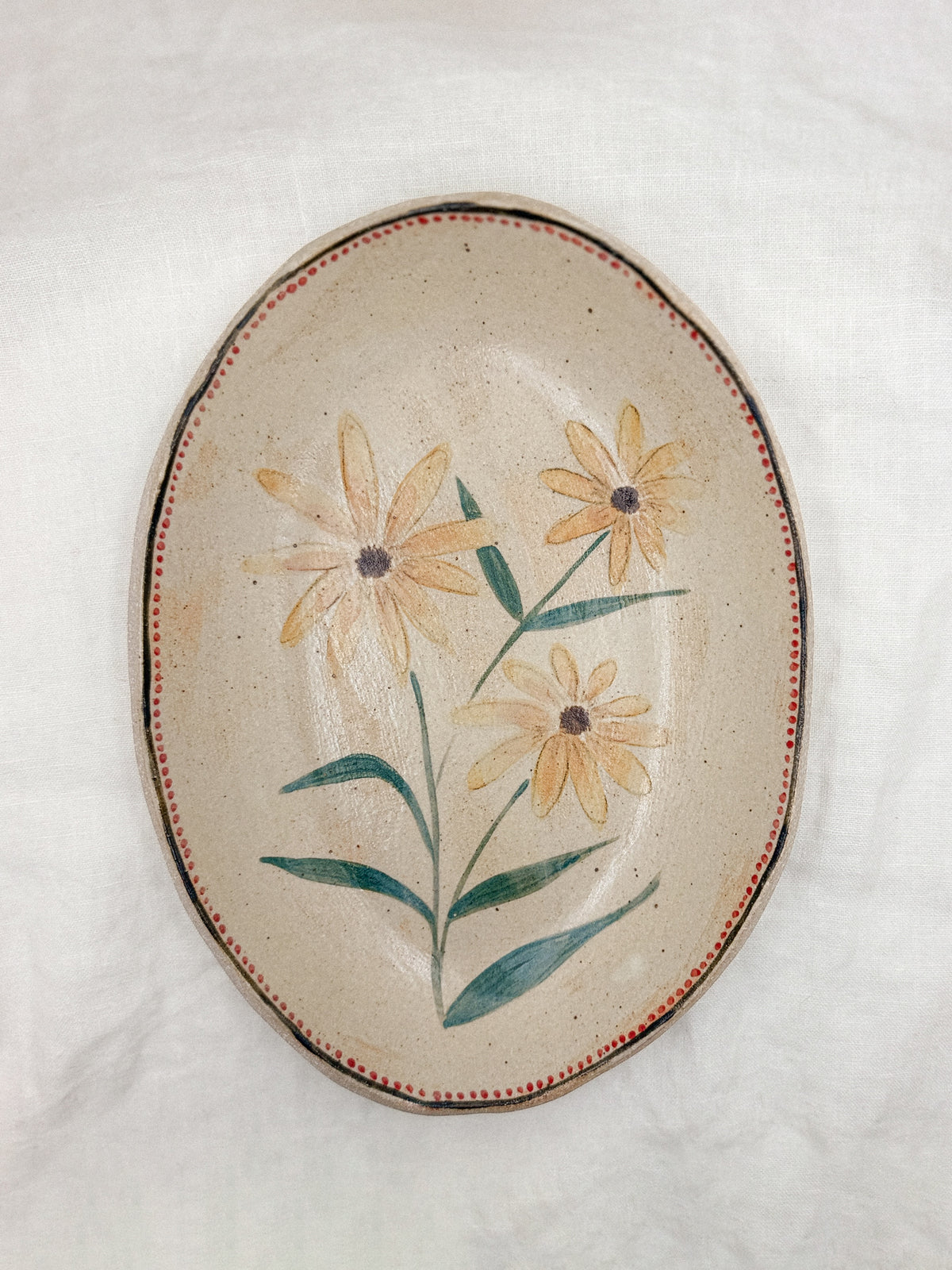 10” Oval Black Eyed Susan Bowl