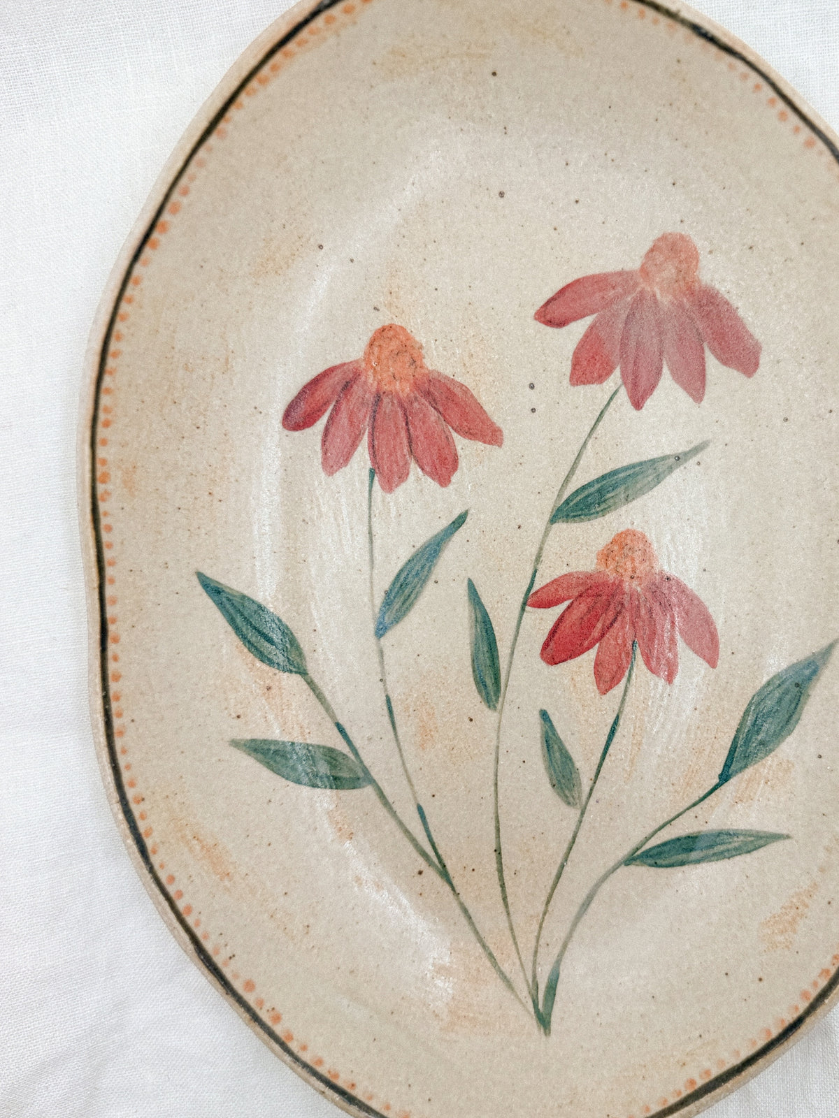 10” Oval Echinacea Bowl