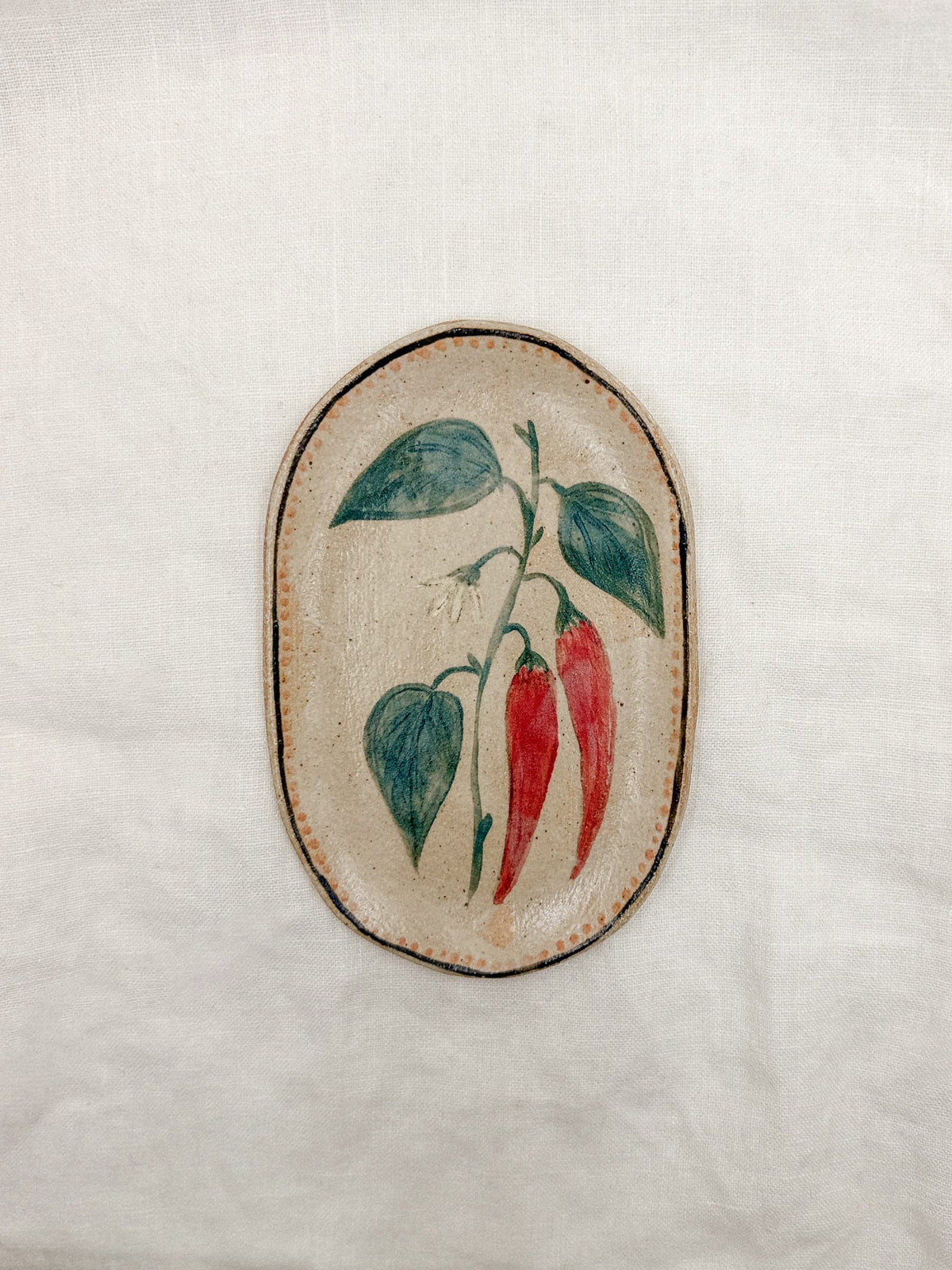 6” Oval Chili Pepper Dish