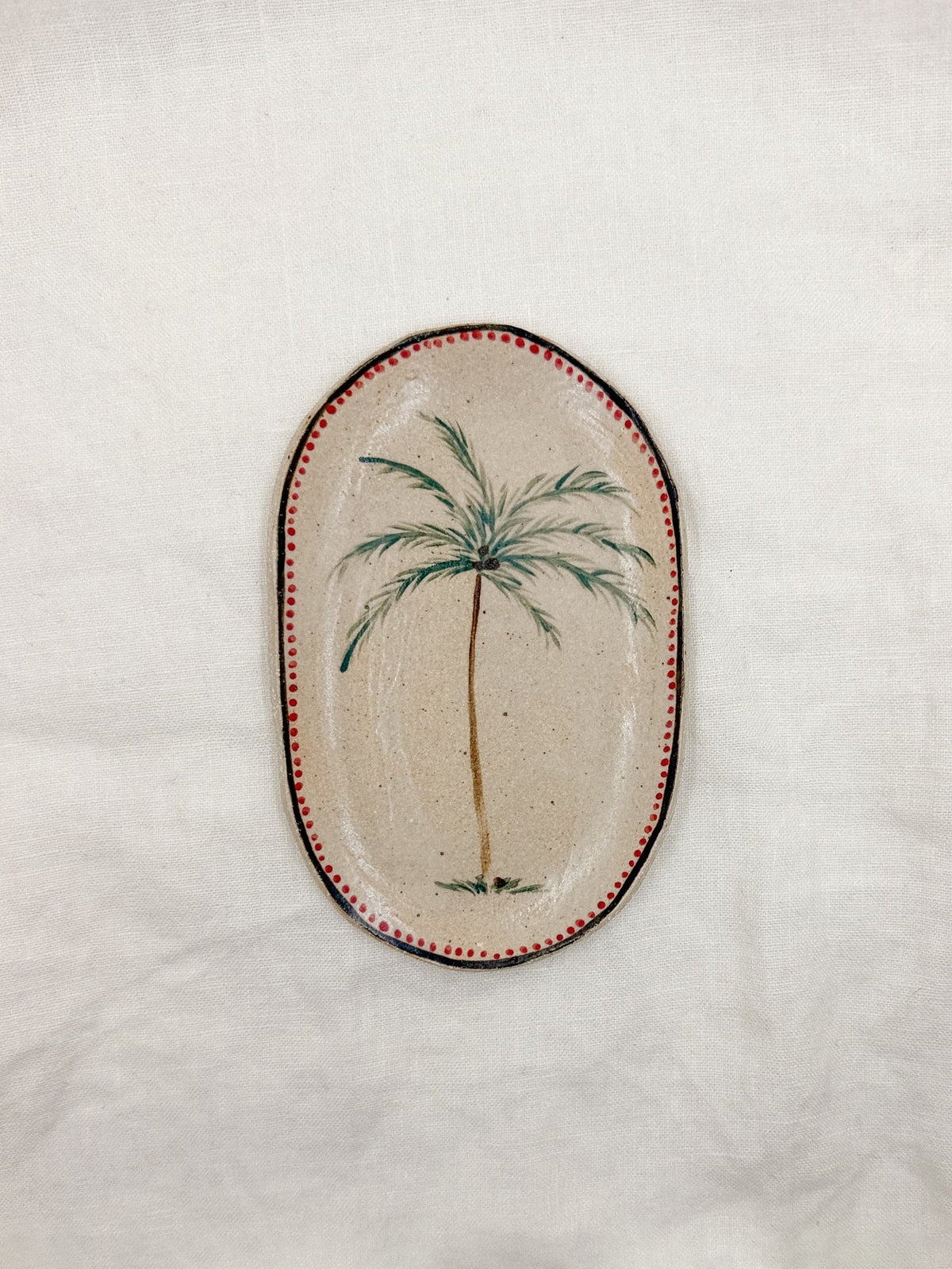 6” Oval Palm Tree Dish