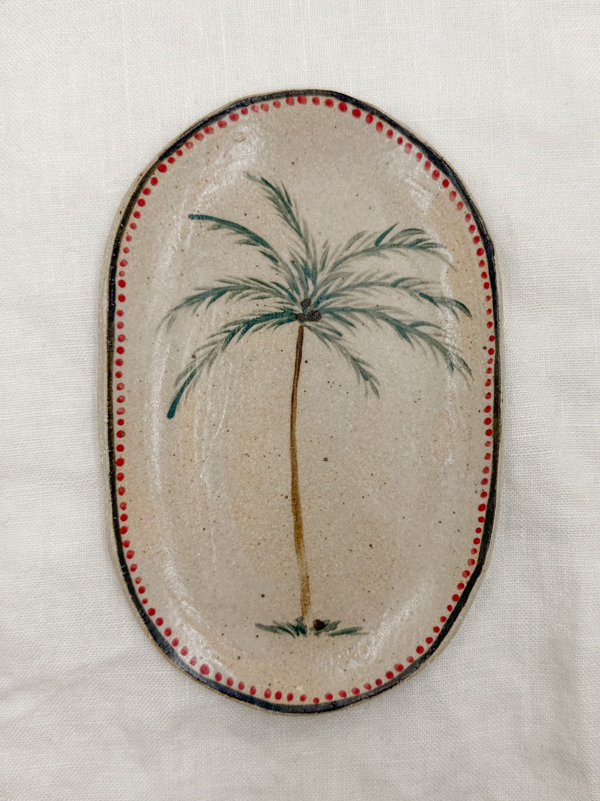 6” Oval Palm Tree Dish