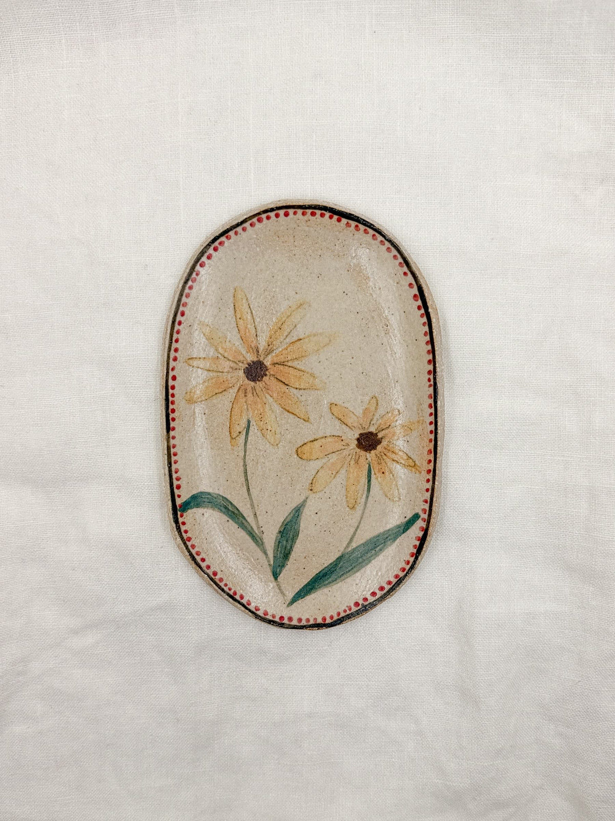 6” Oval Black Eyed Susan Dish