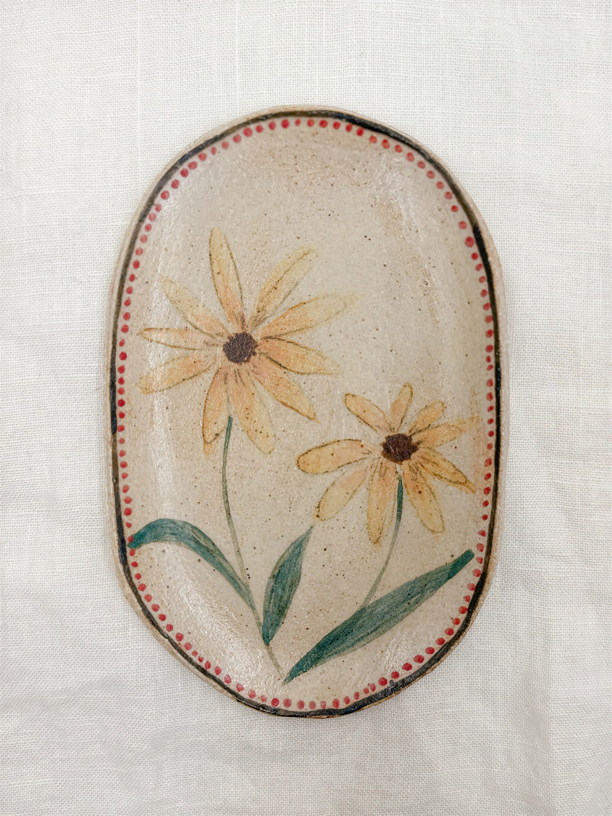 6” Oval Black Eyed Susan Dish