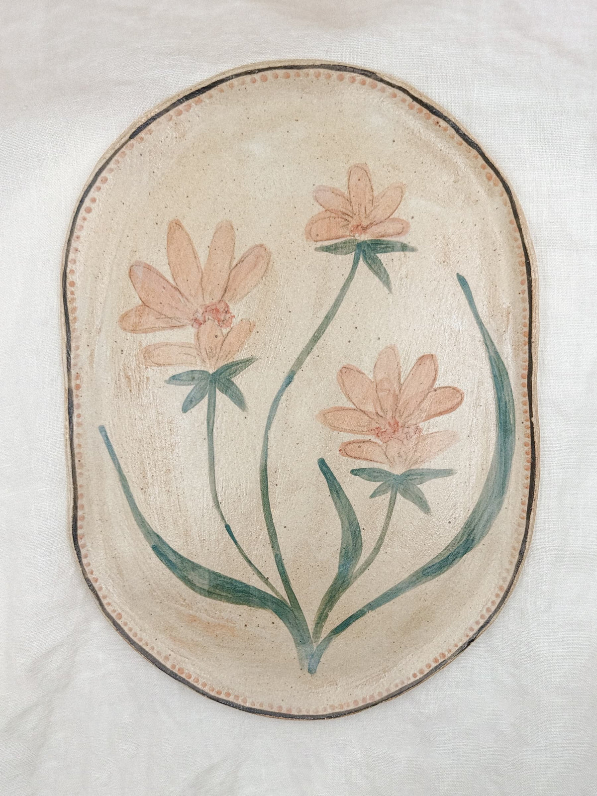 12” Peach Heliopsis Platter