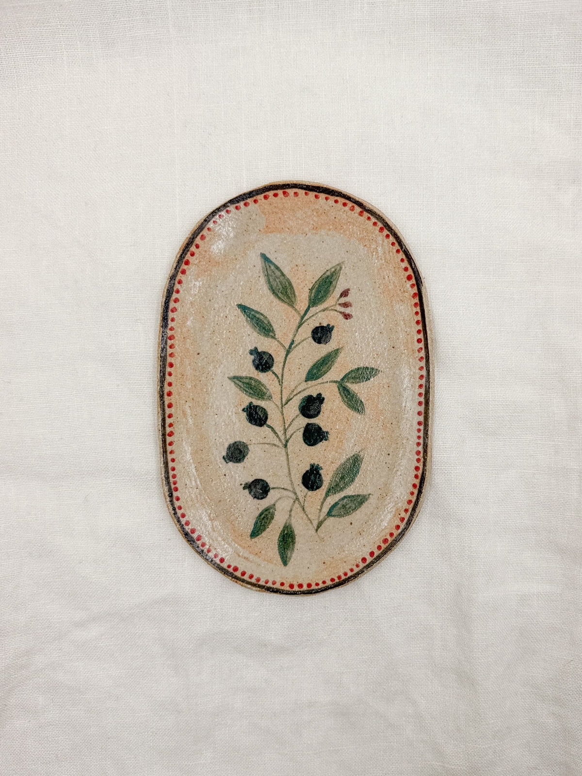 6” Oval Blueberry Dish
