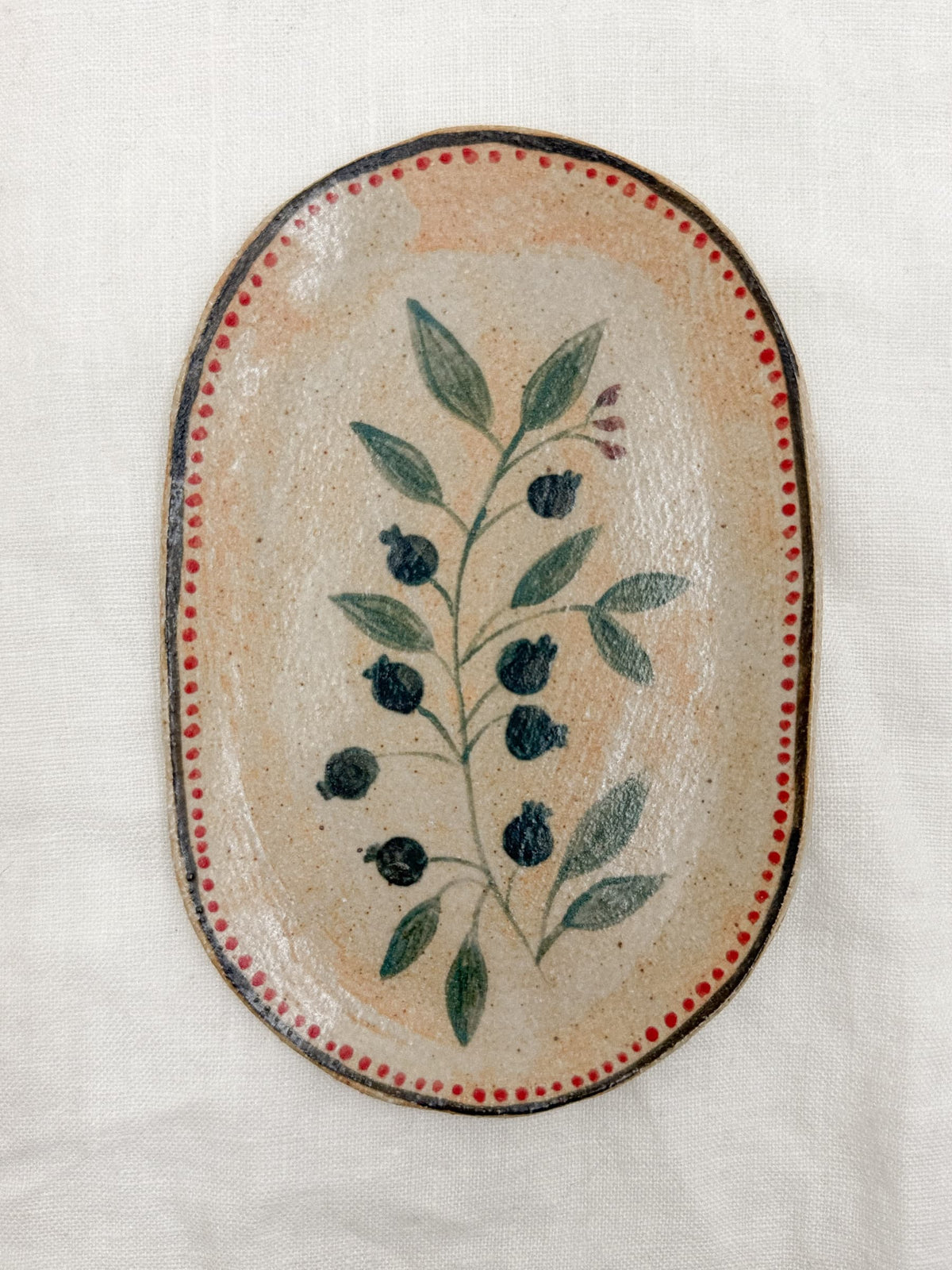 6” Oval Blueberry Dish