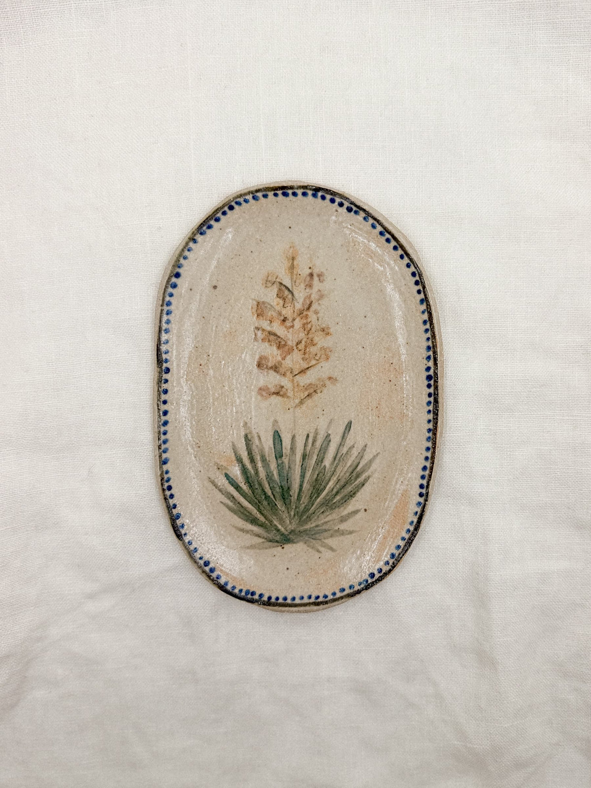 6” Oval Flowering Agave Dish