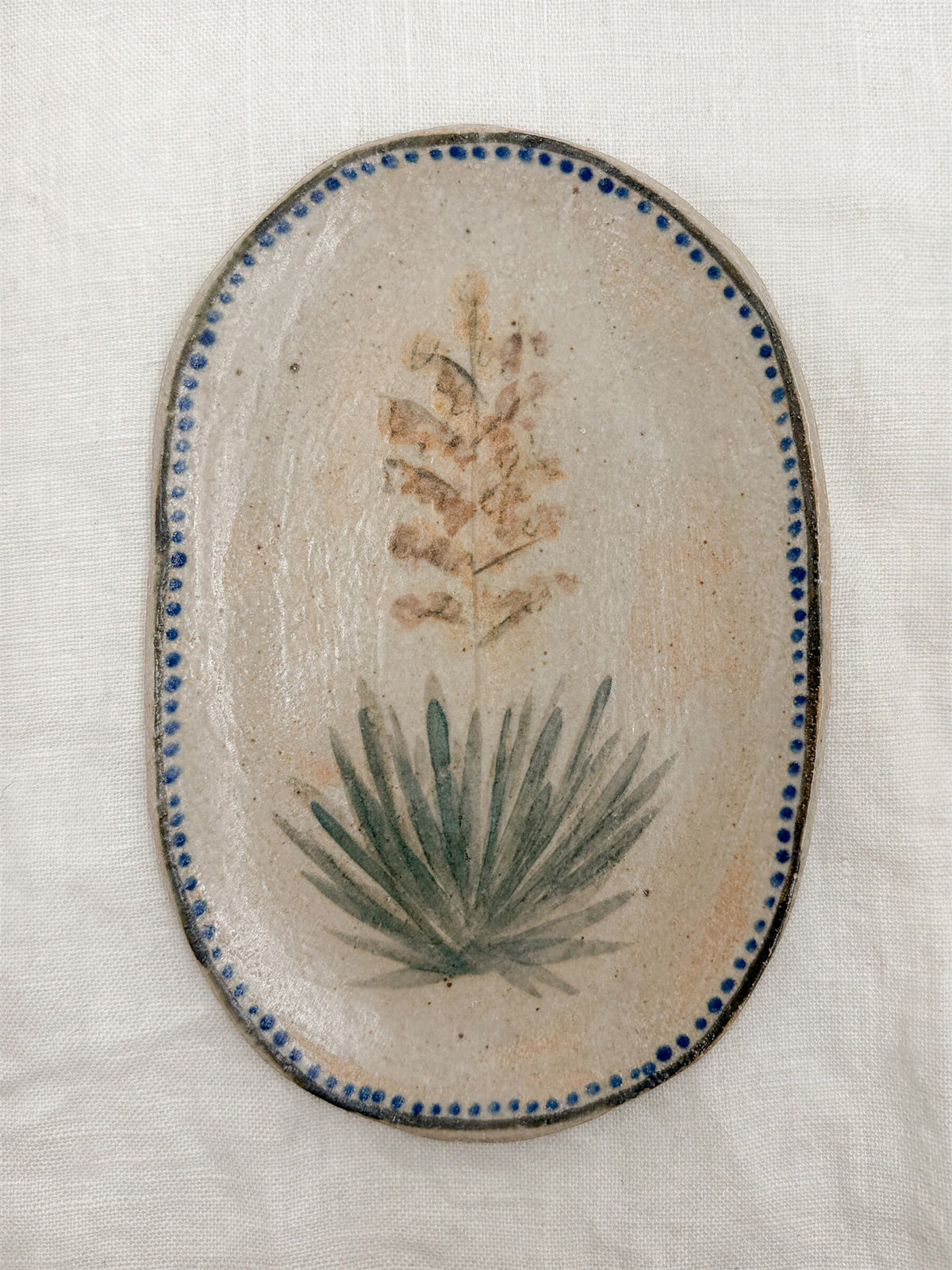 6” Oval Flowering Agave Dish