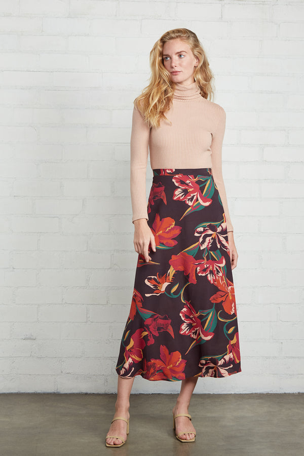 Crepe Midi Skirt