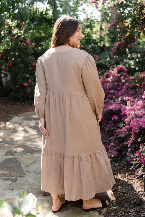 Gauze Long Sleeve Phoebe Dress - Extended