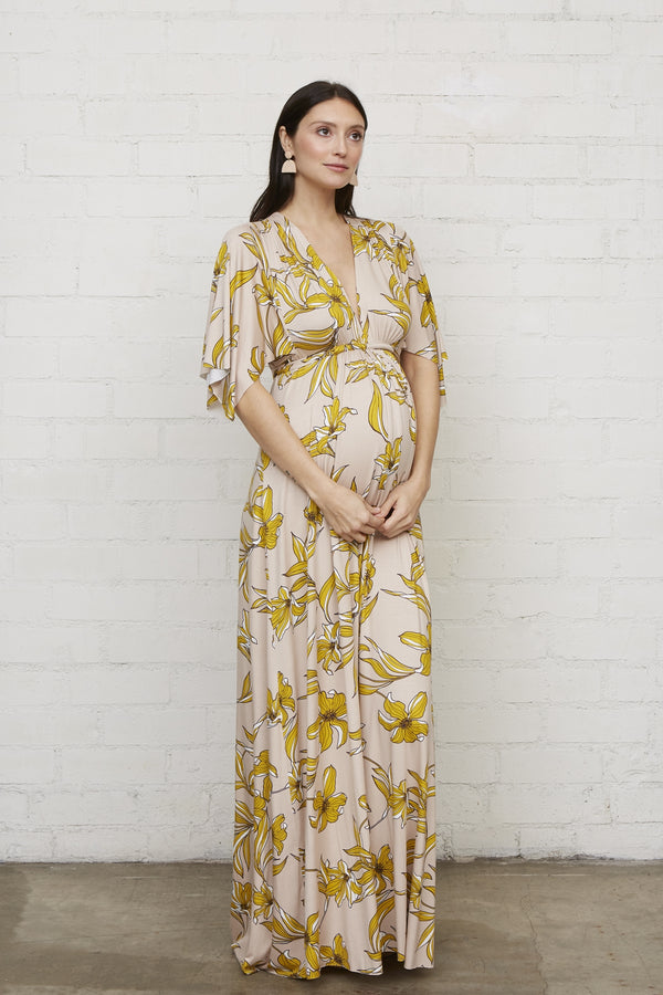 Long Caftan Dress - Striped Lily, Maternity