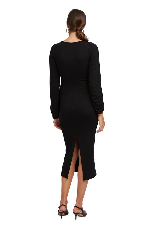 Luxe Rib Clairissa Dress - Black