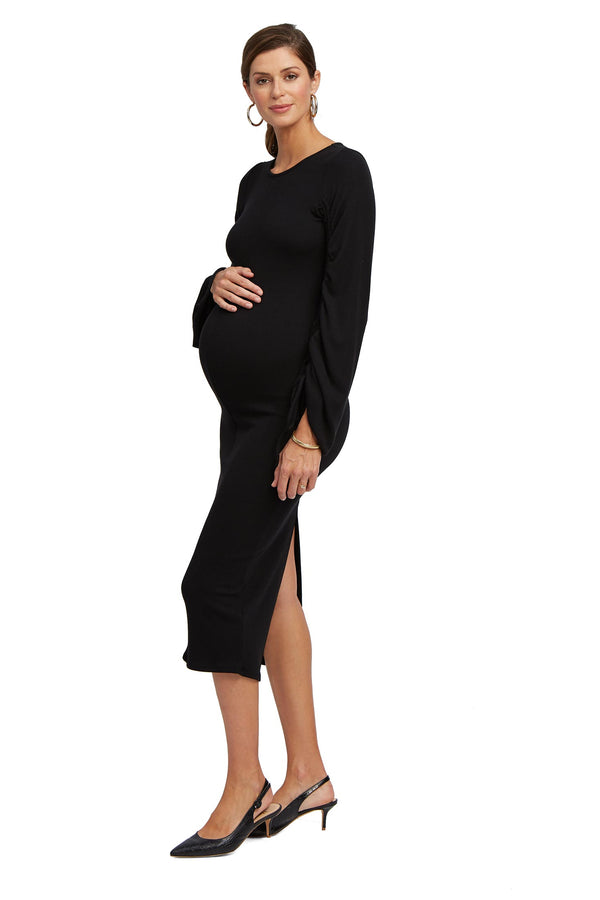 Luxe Rib Clairissa Dress - Black